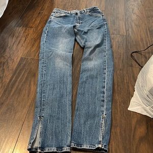 Beautiful high waist jeans with splits by Zara! Worn once only!!